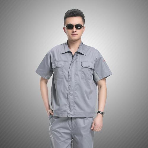 短袖工作服套装男 夏季工作服汽车美容电焊汽修工程劳保服 工厂服